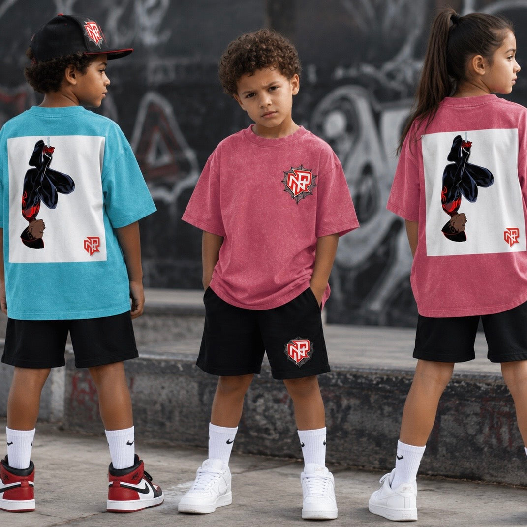 “BARBERVERSE” Snow Washed Kids' T-Shirt