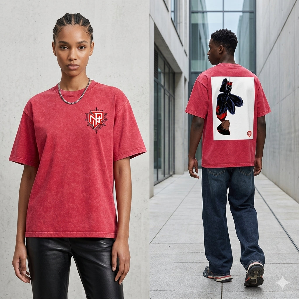 “BARBERVERSE” Snow Washed Oversized Cotton T-Shirt